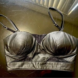 Leather crop top